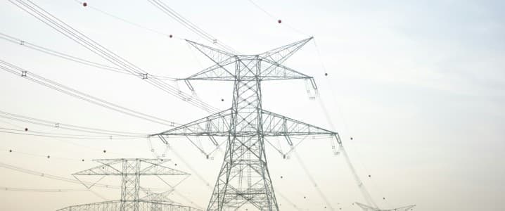 Power lines going off into the distance.