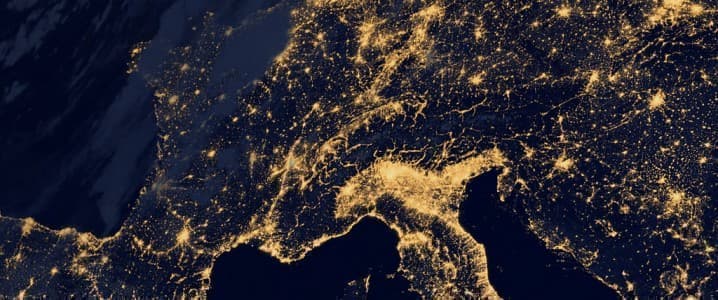 Europe at night